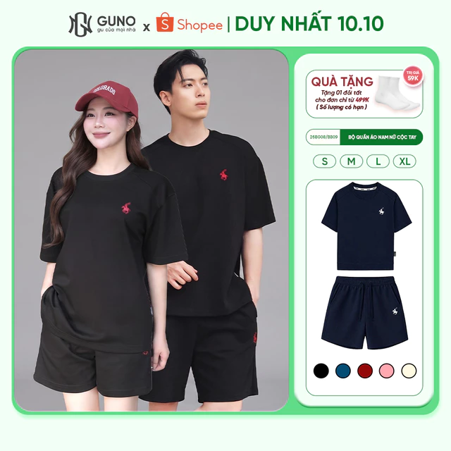 [BST MODAL COOL 2026] Bộ quần áo nam nữ logo ngựa GUNO vải modal cool dáng thể thao 26BG08/BB09/BK56