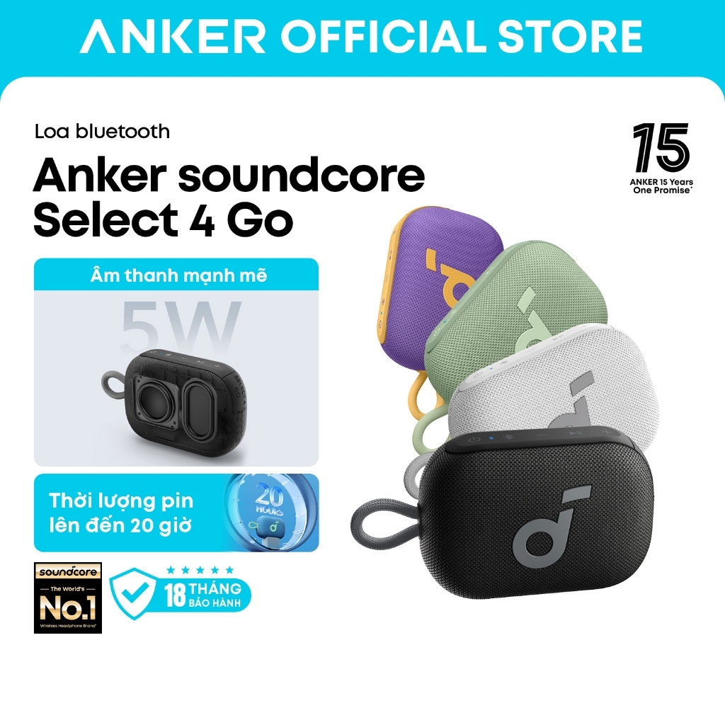 Loa bluetooth mini Anker soundcore Select 4 Go, chống nước IP67, thời lượng…