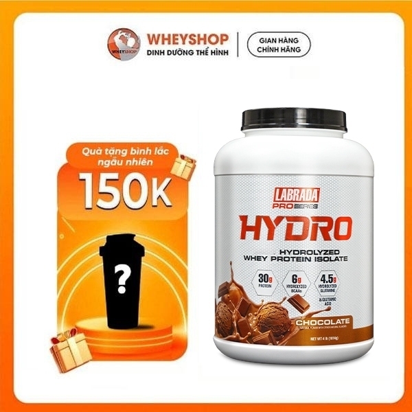 (TẶNG BÌNH)Labrada | Hydrolyzed Whey Protein Isolate - 4lbs - Sữa Bột Protein Hỗ Trợ Phát Triển Cơ B