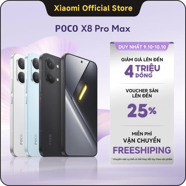Điện thoại thông minh Xiaomi POCO X8 PRO Max | Pin cực lớn 8500mAh(typ) sạc nhanh 100W| Màn hình AMOLED 1.5K 120H