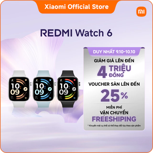 Xiaomi Đồng hồ thông minh Redmi Watch 6 | Màn AMOLED 2.07" | Đàm thoại qua bluetooth | Pin lớn 550 mA
