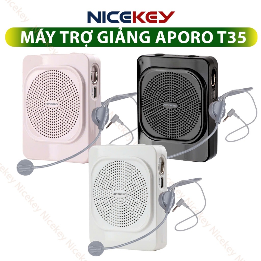 Máy TRợ Giảng APORO T35, Micro Có Dây, Micro Không Dây, Bluetooth, giành cho…