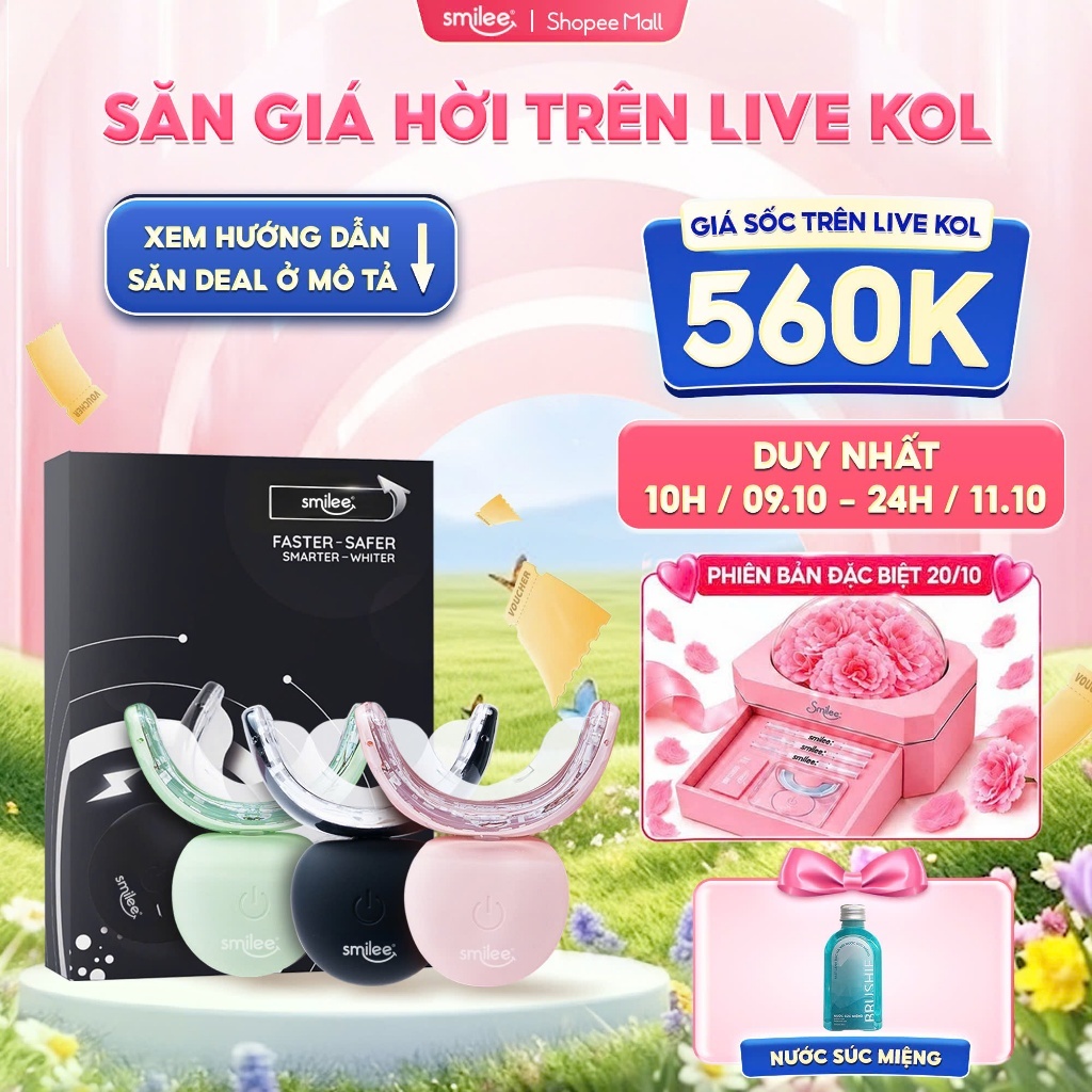 [GIÁ 560K LIVE KOL] Bộ Kit Trắng Răng Smilee Extra Tẩy Trắng Răng Tại Nhà Bản 20/10, Quà Tặng Người Yêu Ý Nghĩa KOC