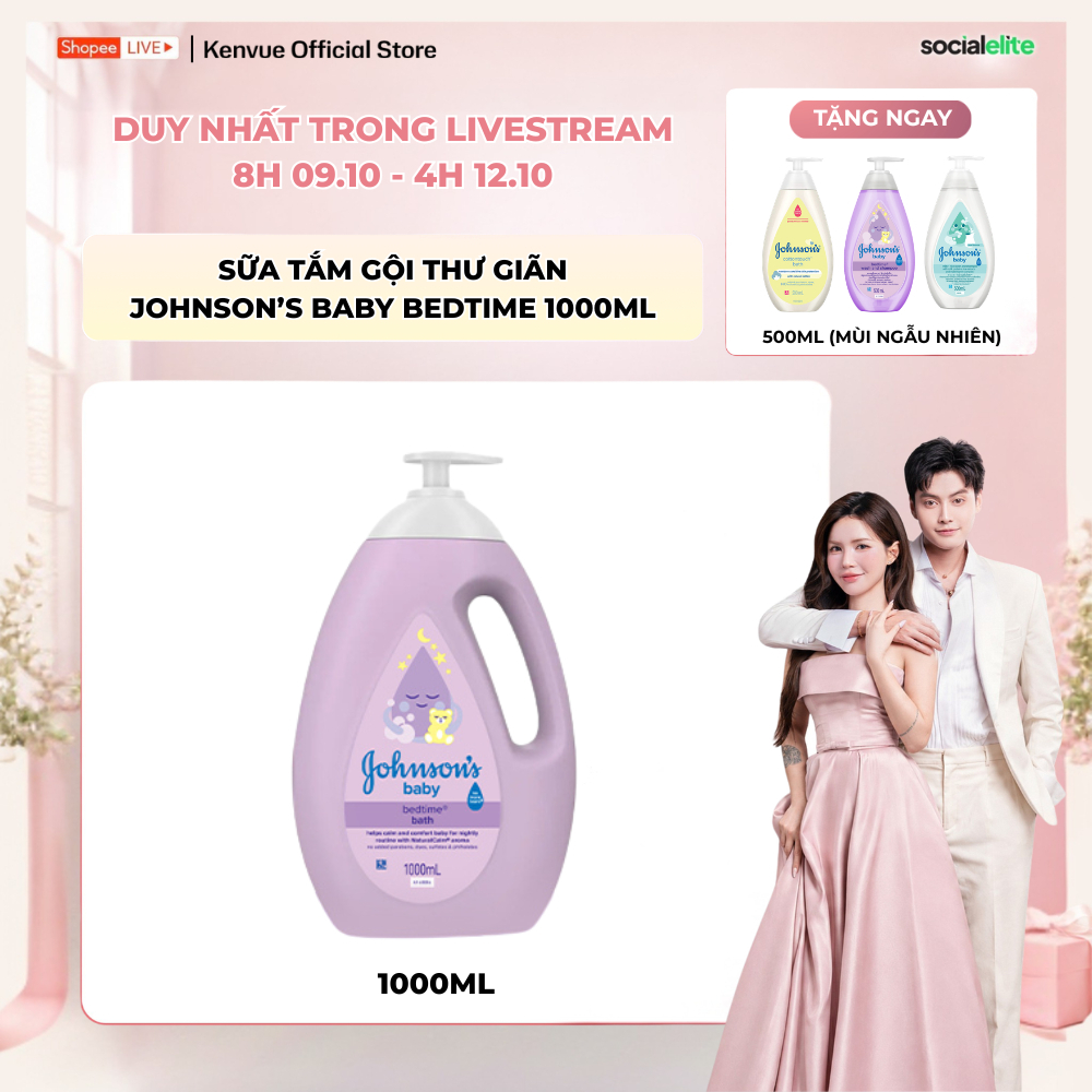 Sữa tắm gội Johnson's Baby Bedtime 1000ml