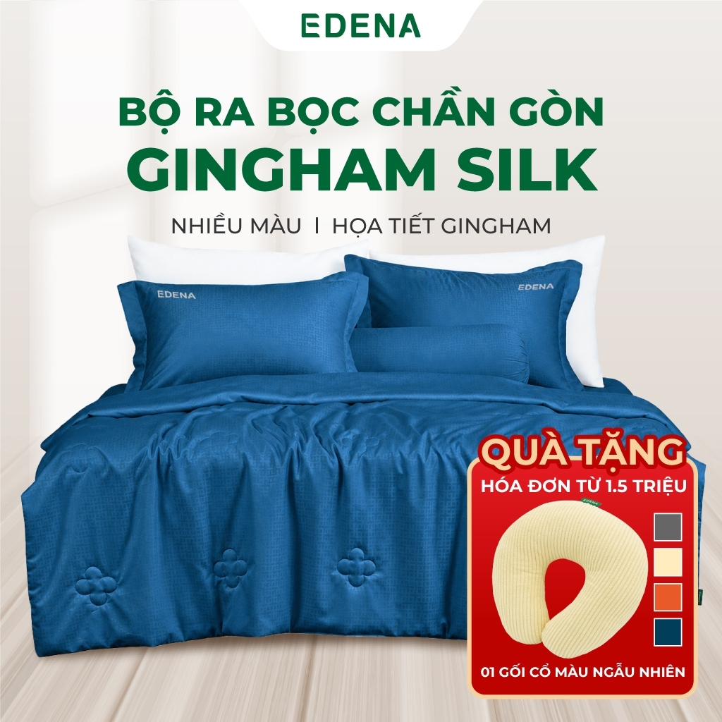 Bộ Ra Bọc Chần Gòn Edena Micro Silk - Chăn Ga 5 Món Đủ Size, Vải Mềm Mịn Không Xù Lông Bền Bỉ Với Ho