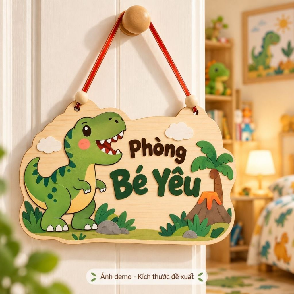 Bảng gỗ tên phòng bé 30 x 20 cm — ảnh listing minh họa