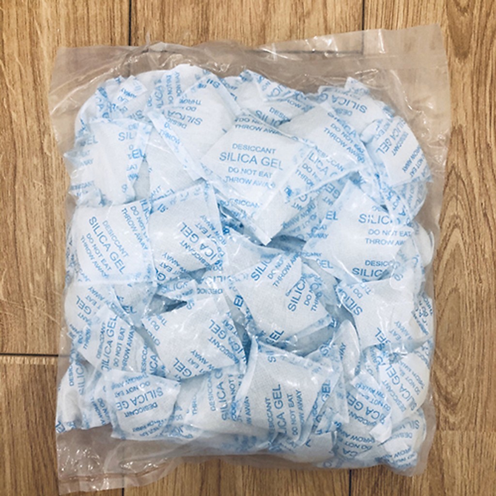 1kg Gói hút ẩm 5gr (200 gói)vỏ nylon hạt xám dùng cho thực phẩm , hạt khô, khô…