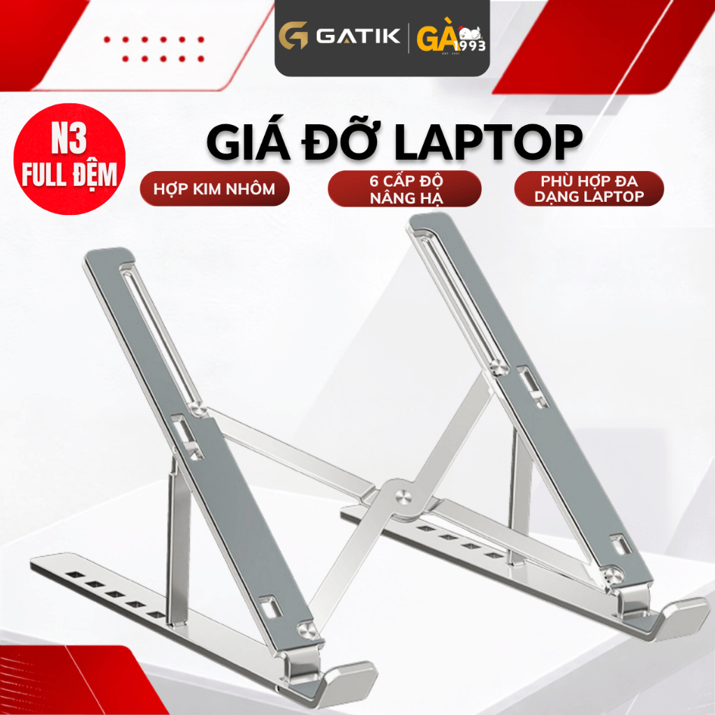 Giá đỡ LAPTOP bằng hợp kim nhôm 15/16/17 inch có thể điều chỉnh được độ cao,đế tản nhiệt laptop nhôm