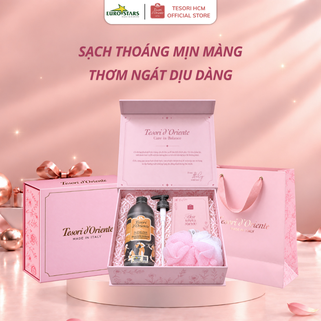 [HOẢ TỐC ] Hộp quà tặng cao cấp Tesori D’oriente chai 500ml – TINH HOA Ý, TRỌN VẸN YÊU THƯƠNG (kèm hộp & thiệp)
