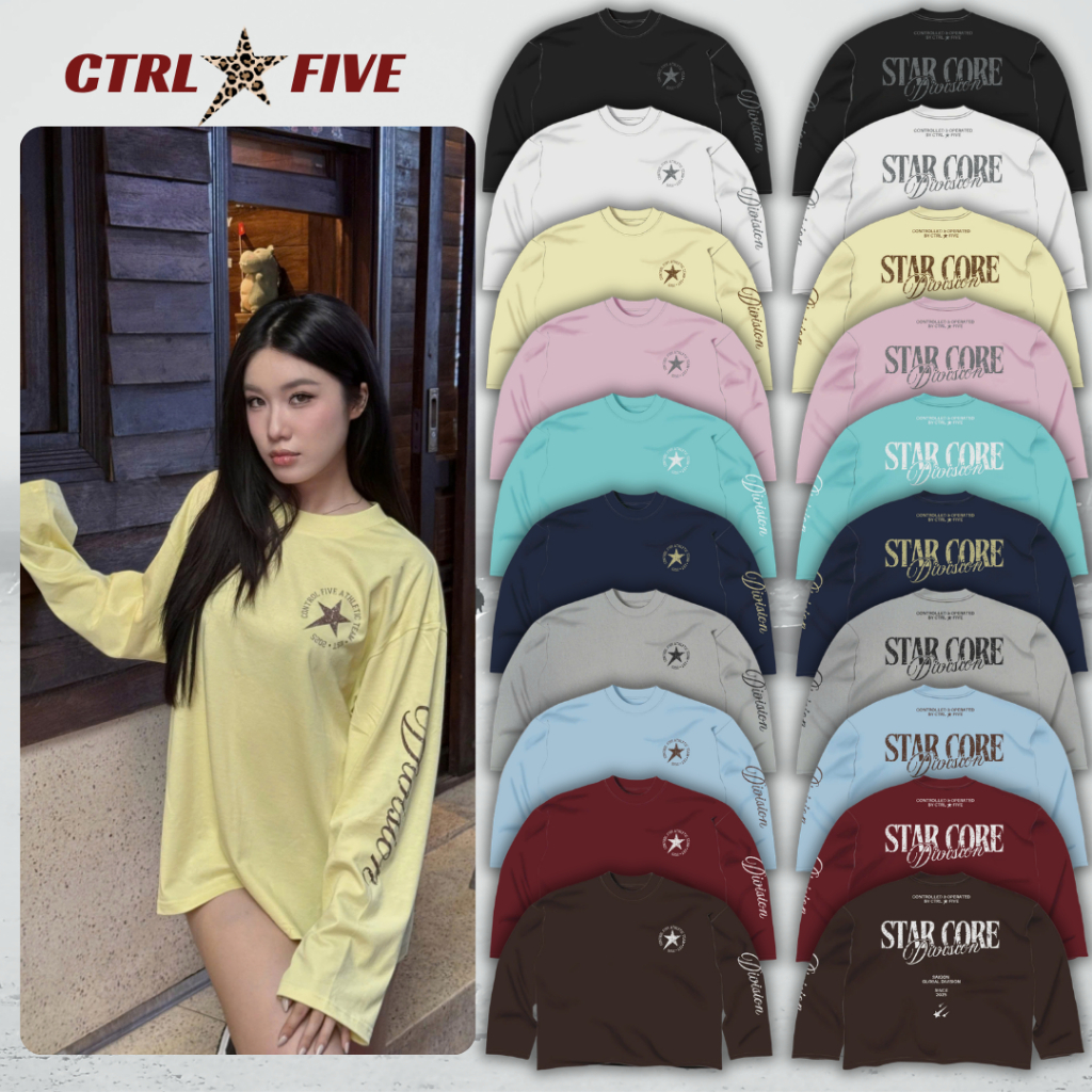 Áo Thun Local Brand CTRL FIVE Star Core Long Sleeve Form BOXY Vải Cotton 2 chiều 270gsm Unisex - ATCFTD17