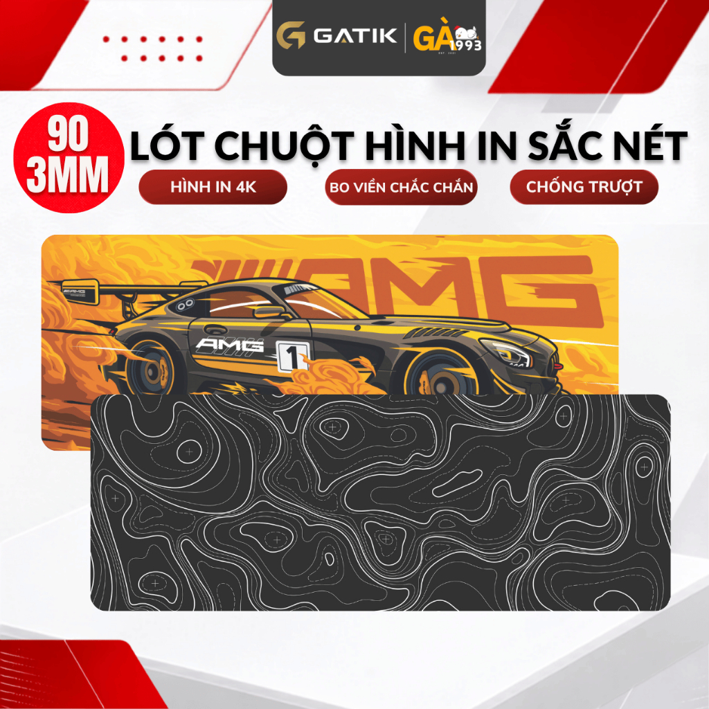 Lót chuột cỡ lớn size 90x40cm, tấm lót chuột có độ dày 3mm họa tiết sắc nét may viên chắc chắn