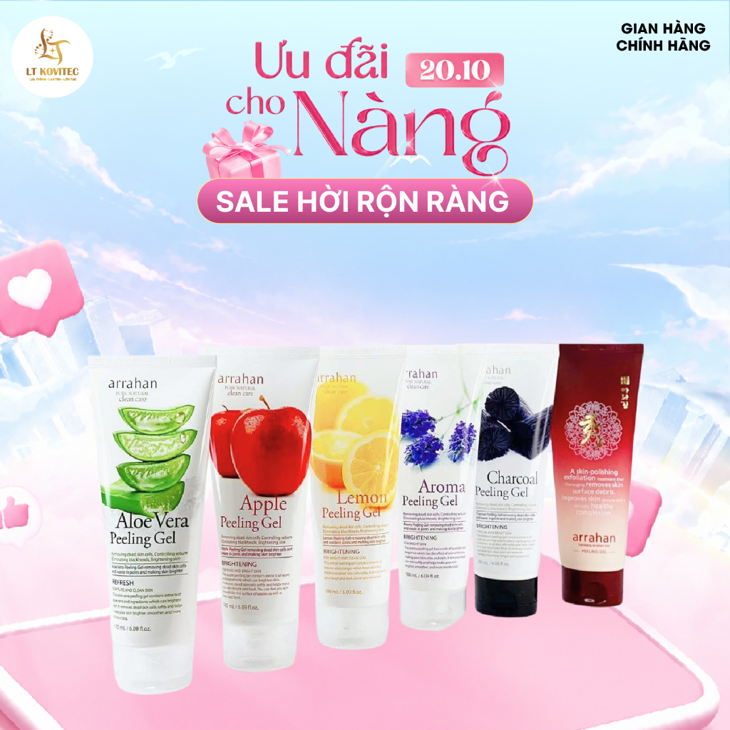 Gel Tẩy Da Chết Arrahan Hoa Quả Làm Trắng Da, Loại Bỏ Lớp Sừng Giúp Da Ẩm Mịn180ml