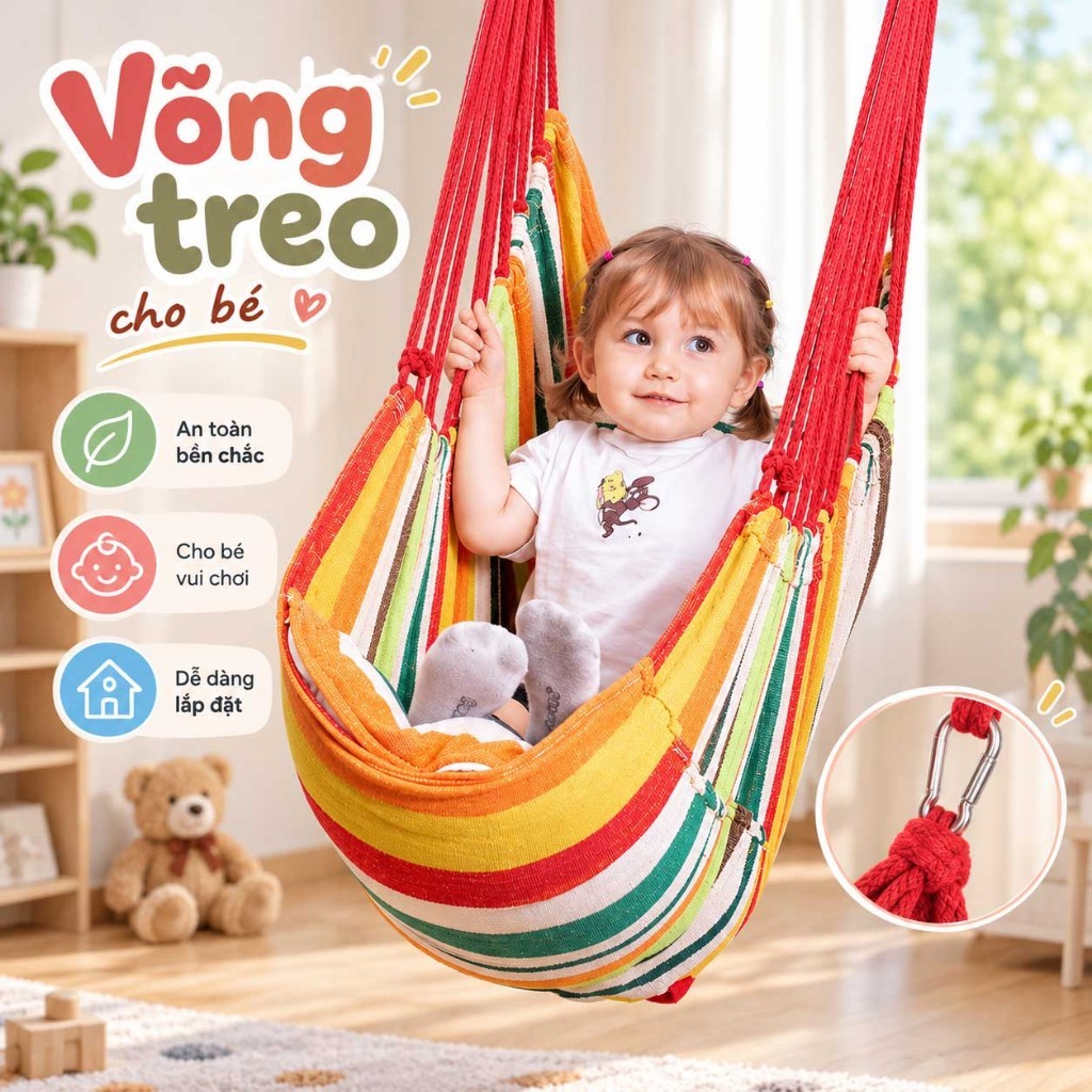 Ghế Treo Xích Đu Lười Trong Nhà Ngoài Trời Tháo Giặt Dễ Dàng, Vải Dày Bền Đẹp…