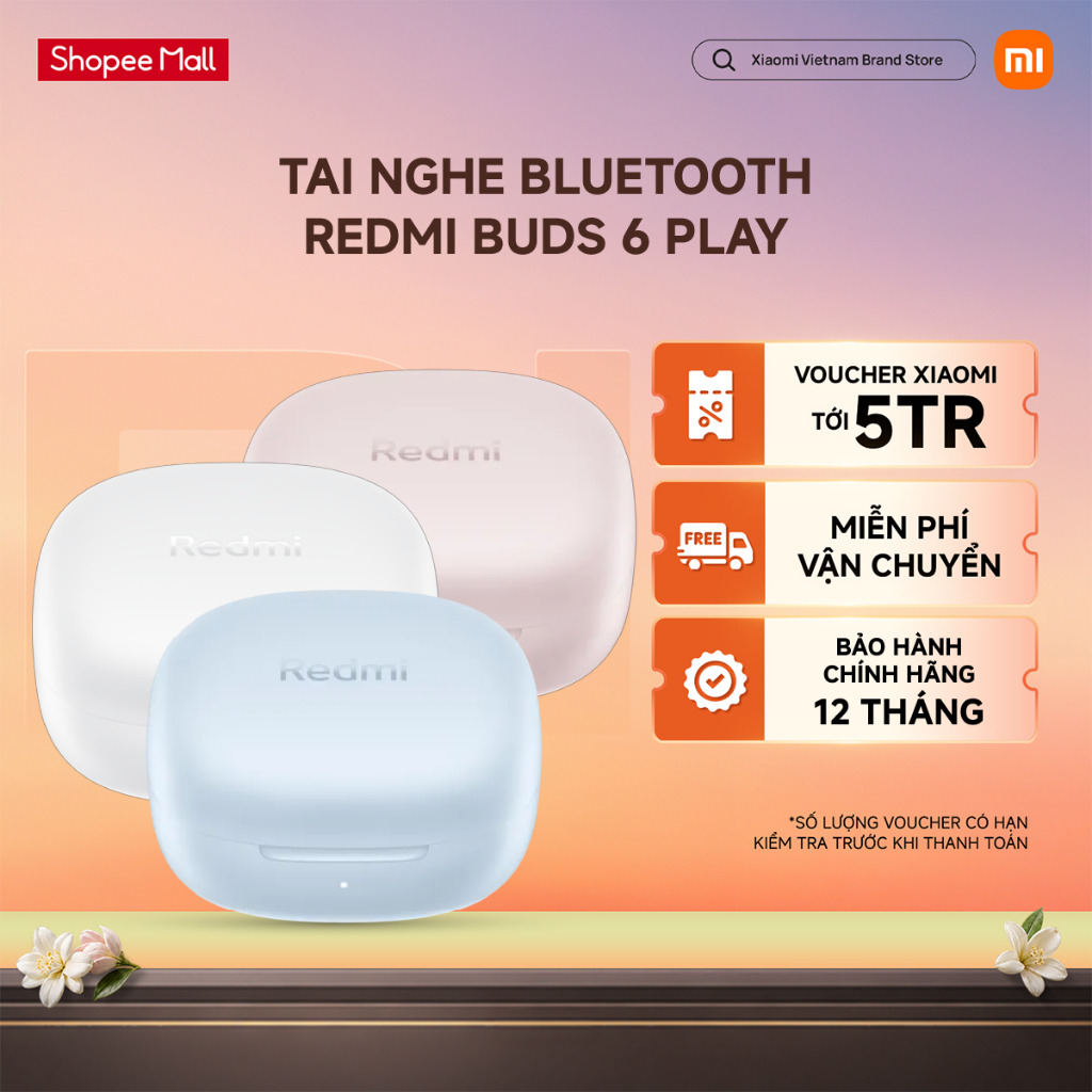 Tai Nghe Bluetooth Redmi Buds 6 PLay Hồng BHR8775GL/ Trắng BHR8773GL/ Xanh BHR9283GL