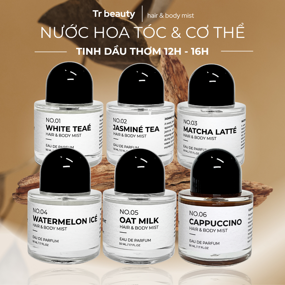 [ MUA 1 TẶNG 1 NƯỚC HOA 20ML ] Nước Hoa Tóc & Cơ Thể - Thơm Tự Nhiên - Lưu Hương 12h - 16h TRBEAUTY 50ml