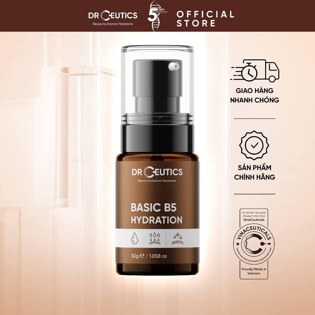 DRCEUTICS Tinh Chất B5 Basic Hydration 5% DrCeutics Cho Da Dầu Mụn (30g)