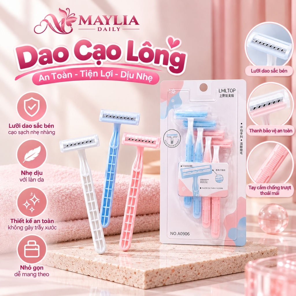 Bộ Dao Cạo Lông Tay Chân, Nách (Râu, Vùng Kín) LMLTOP Chuyên Dùng Cho Nữ