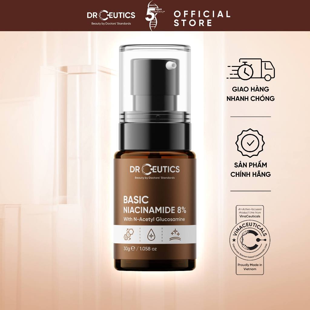 DRCEUTICS Tinh Chất Niacinamide Basic 8% DrCeutics Cho Da Dầu Mụn (30g)