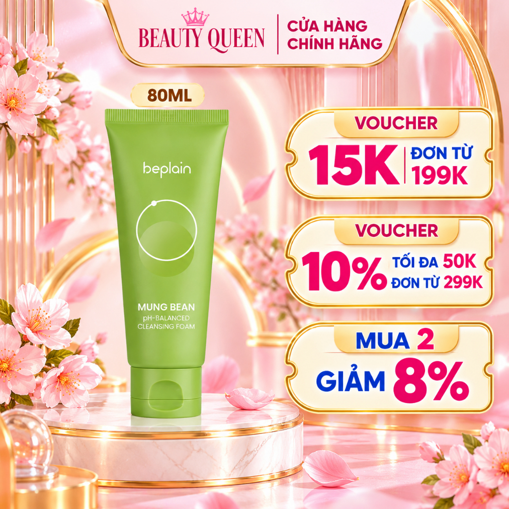 Sữa Rửa Mặt Beplain Mung Bean pH-Balanced Cleansing Foam