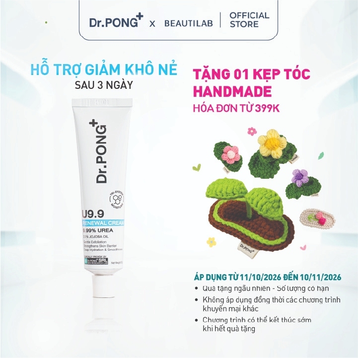 Kem dưỡng hỗ trợ giảm thô ráp, nứt nẻ và dưỡng ẩm cho da Dr.PONG U9.9 RENEWAL CREAM