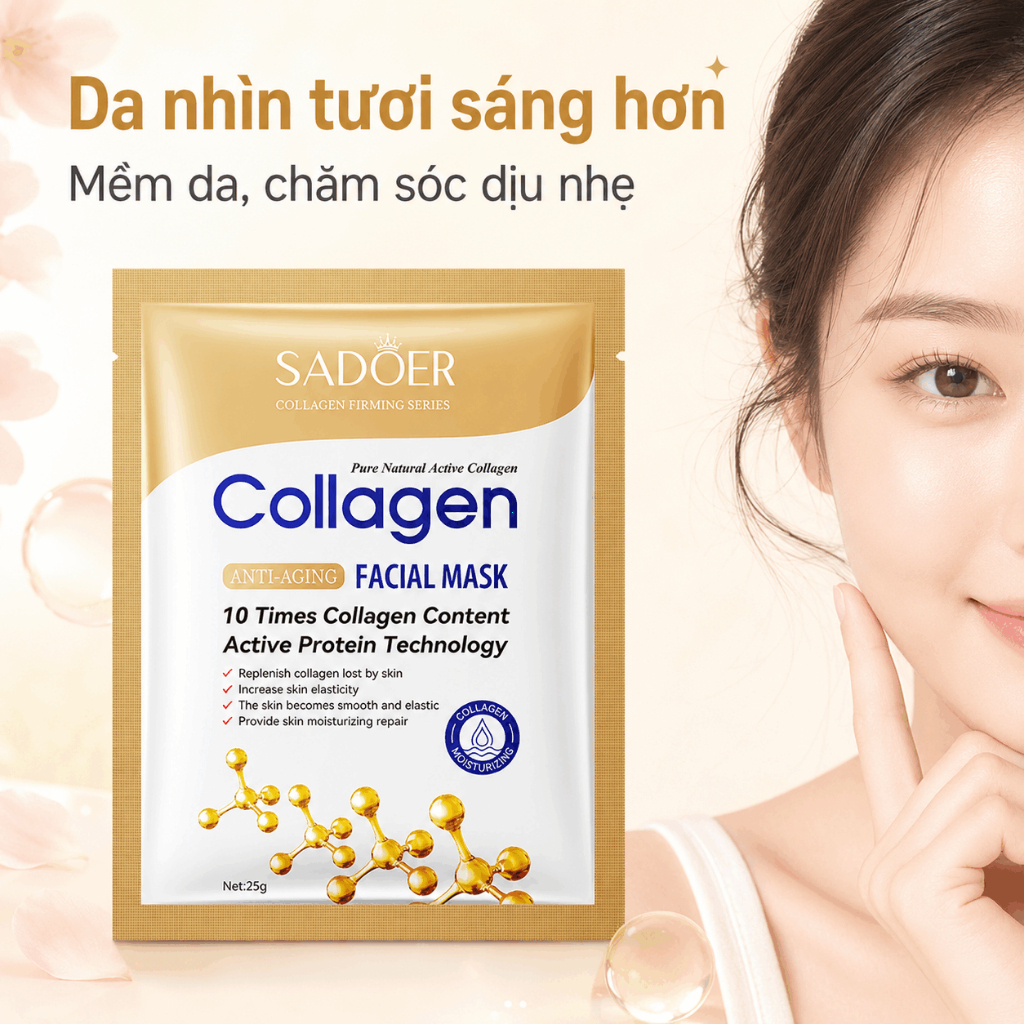 【COD】Mặt Nạ SADOER Collagen Dưỡng Ẩm Da, Hỗ Trợ Da Căng Mịn Săn Chắc