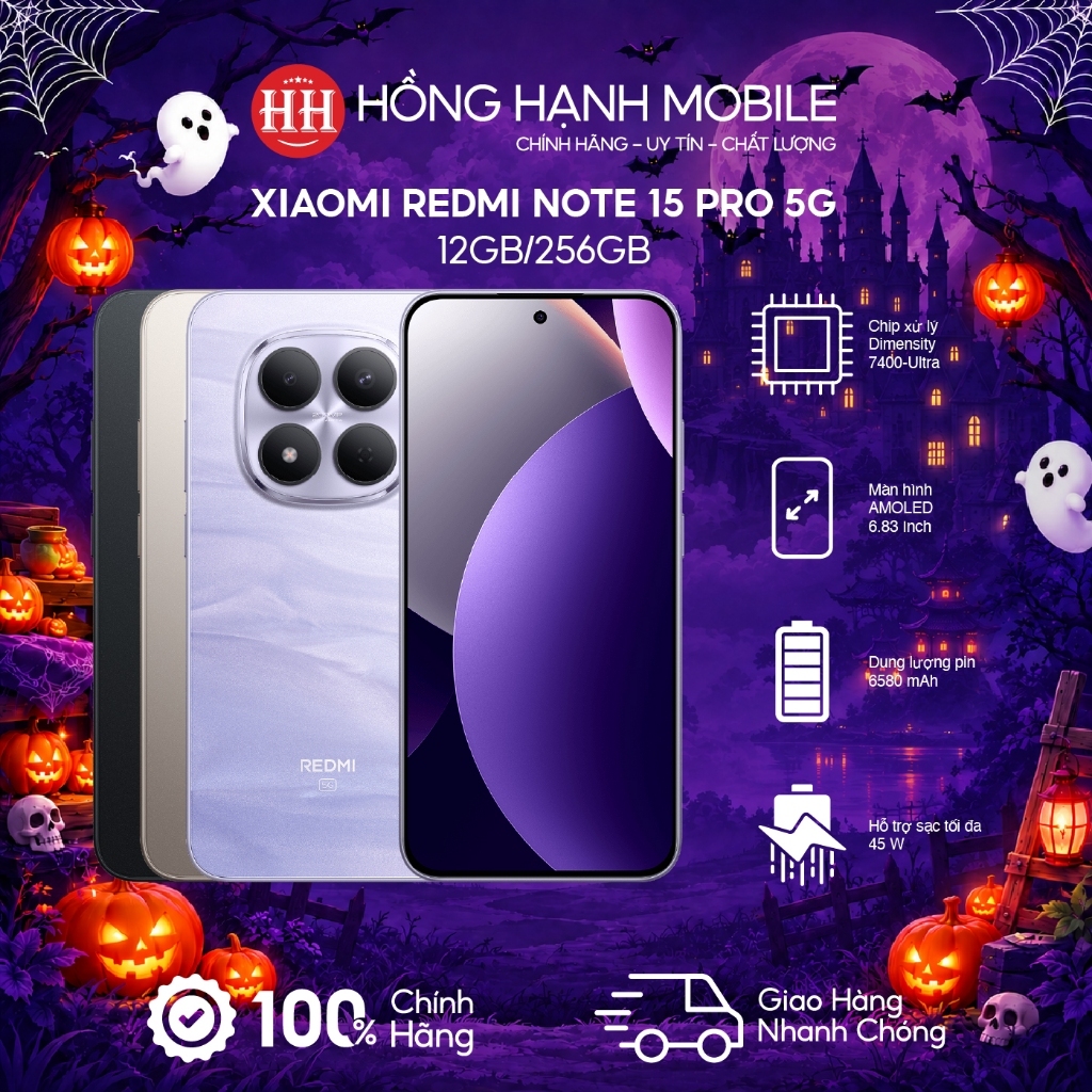 Điện Thoại Xiaomi Redmi Note 15 Pro 5G 12GB/256GB - Hàng Chính Hãng