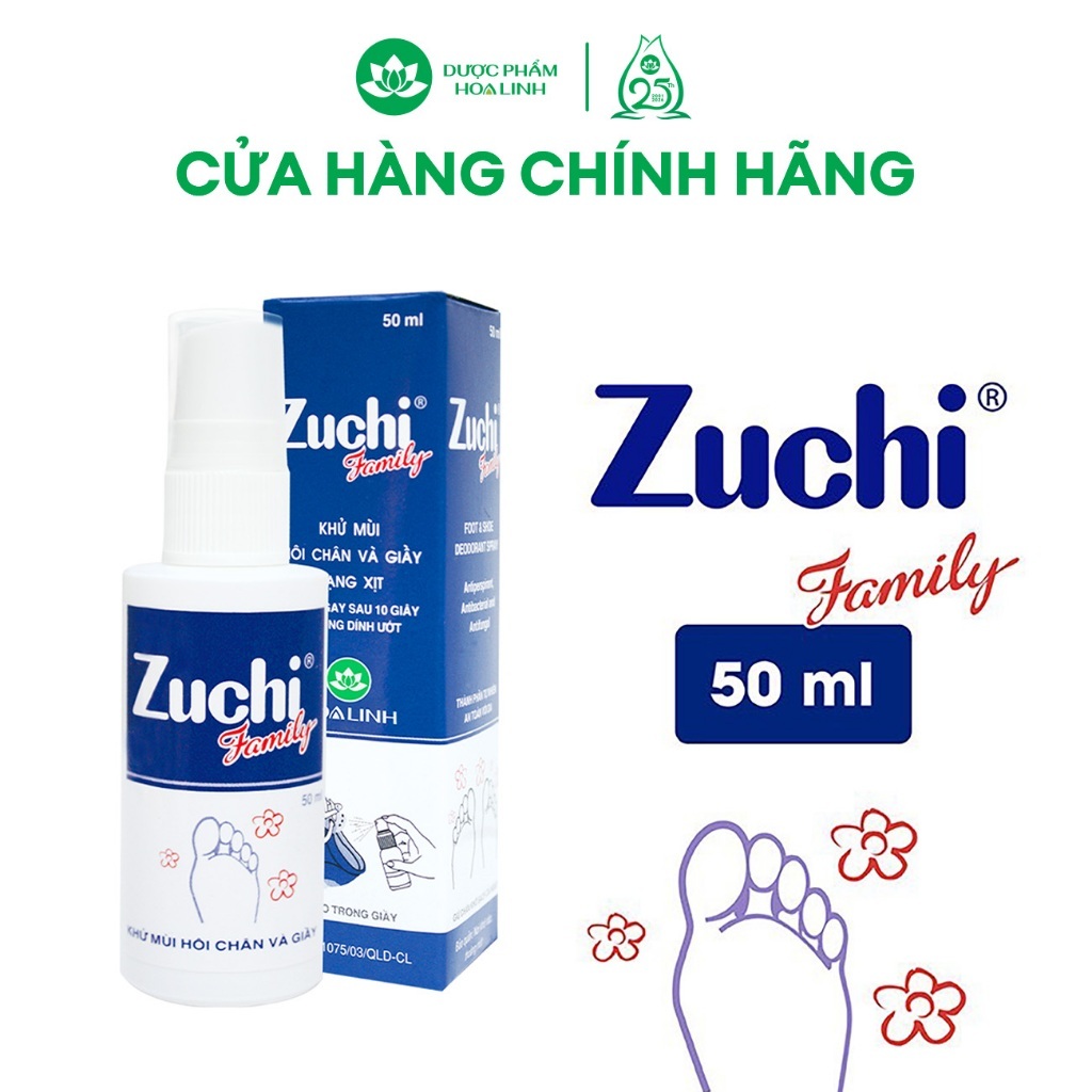 Xịt khử mùi hôi chân và giày (hương quế) Zuchi Family 50ml