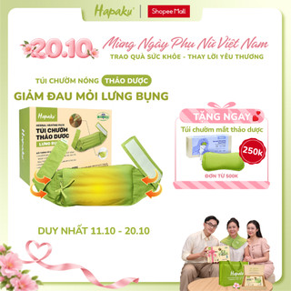 Túi chườm nóng thảo dược hapaku giảm đau lưng hông dùng lò vi sóng, thư giãn, thải độc cơ thể