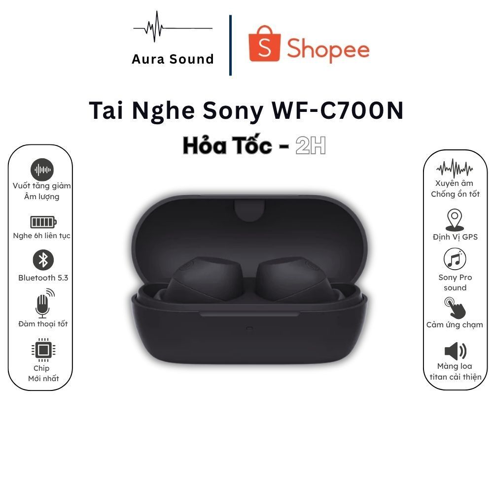 Tai nghe bluetooth chống ồn Sony WF-C700N nhỏ gọn 5.2g, pin 8.5 giờ, chống nước IPX4 kết nối đa điểm. Bảo Hành 12 Tháng