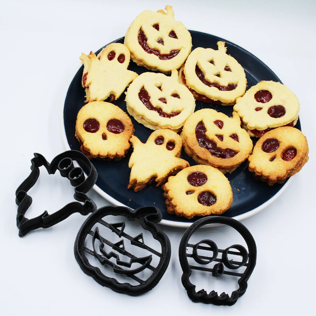 Bộ 3 Khuôn cắt bánh quy Halloween, bánh cookie dành cho trẻ em