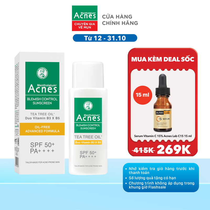 Kem chống nắng cho da dầu mụn Acnes Blemish Control Sunscreen 50g