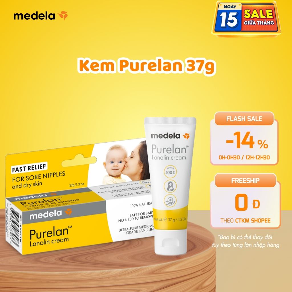 Kem Purelan™ Medela 37g - Kem bôi nứt cổ gà, khô da..