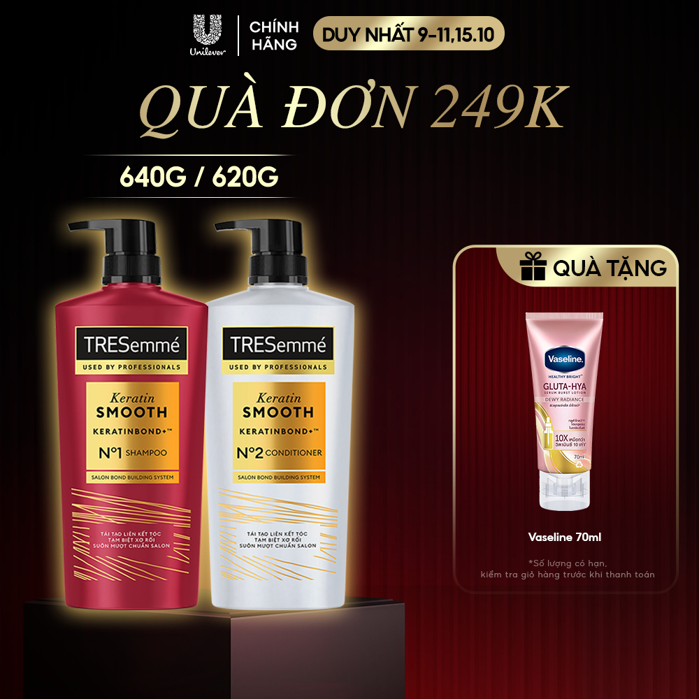 Dầu Gội/Dầu xả TRESemme Keratin Smooth/ Bond Repair/ Salon Detox Cho Tóc Vào…