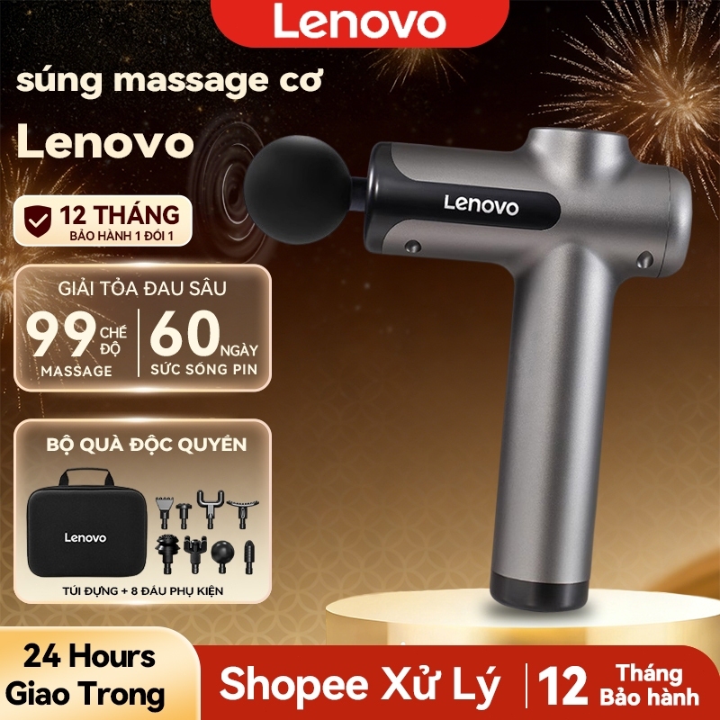 Máy massage cầm tay chính hãng Lenovo 99 mức lực đấm cực mạnh, máy massage cổ…