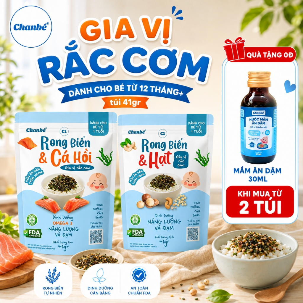 Gia vị rắc cơm rong biển mix cá hồi và rong biển mix các hạt dinh dưỡng Chan…