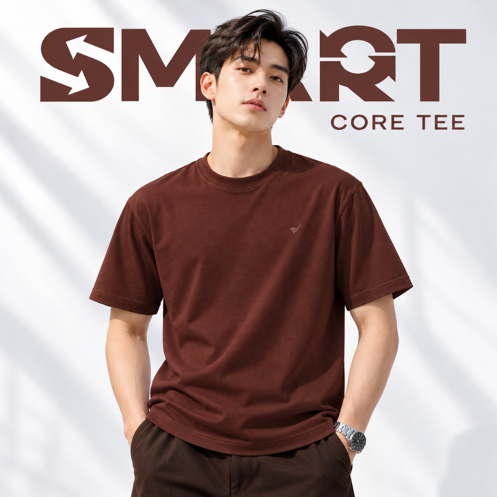 Áo thun nam trơn SMART CORE TEE TORANO chất cotton mát lạnh thoáng khí, thấm…