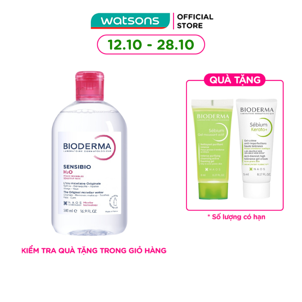 Nước Tẩy Trang Dành Cho Da Nhạy Cảm Bioderma Sensibio H20 500ml