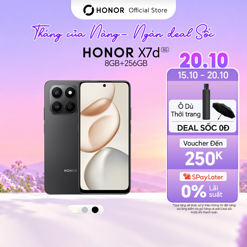 Điện Thoại HONOR X7d 5G 8GB+ 256GB | Pin 6500mAh | 6.77 inch | Snapdragon 6s Gen 3 | BH 18 Tháng