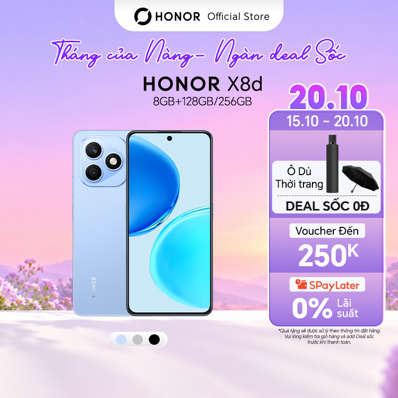 Điện Thoại Honor X8d 8GB +128/256GB | Camera 108MP|  Snapdragon 6s Gen 2 | Pin 7000mAh | BH 18 Tháng