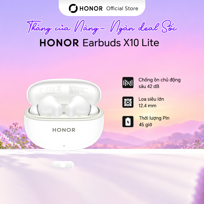 Tai Nghe Honor Earbuds X10 Lite | Khử Tiếng Ồn Chủ Động | Thời Lượng Pin Lên Đến 45H | Bluetooth 5.4 | Bảo Hành 12 Tháng
