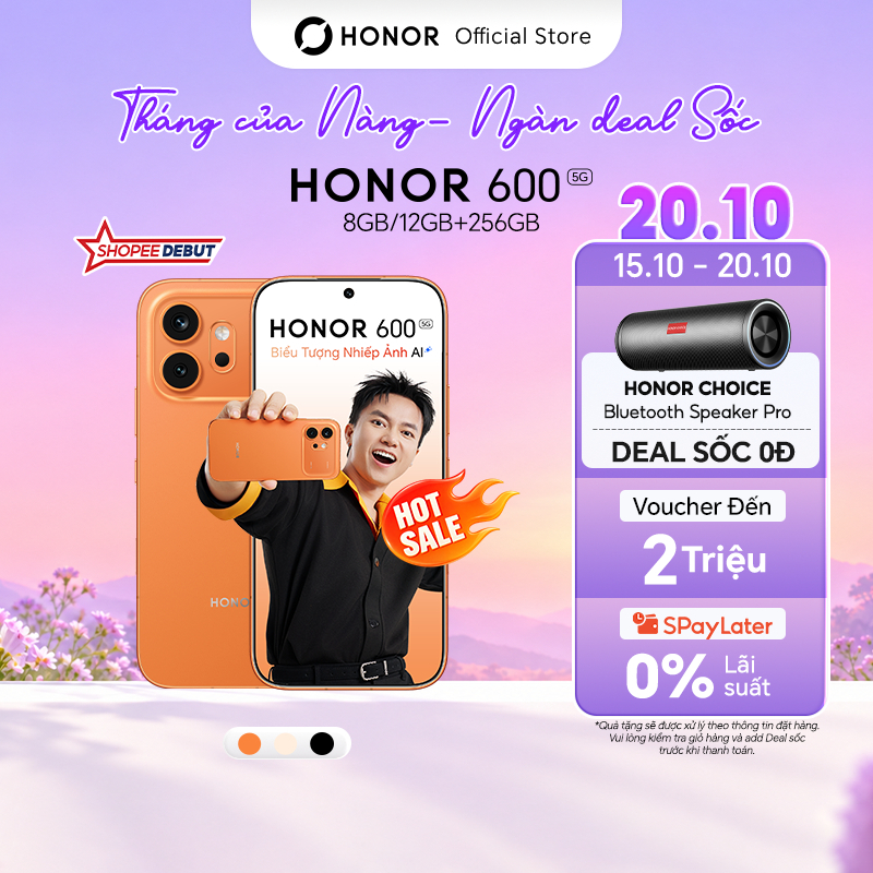 Điện Thoại HONOR 600 5G 8/12GB + 256GB | Chip Snapdragon 7 Gen 4 | AI Camera 200MP | BH 24 Tháng