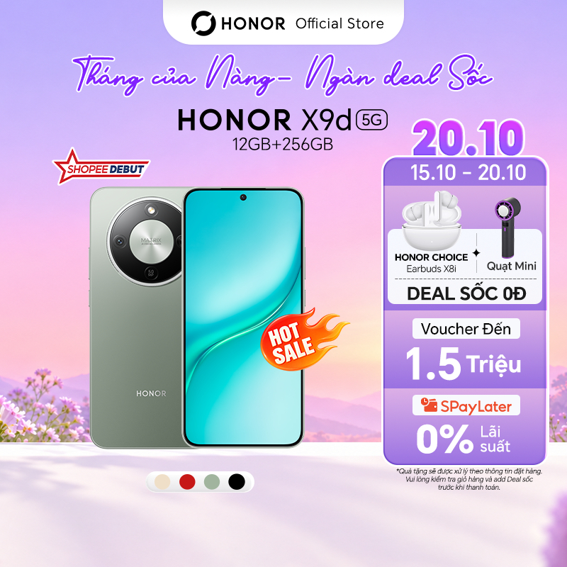 Điện Thoại HONOR X9d 5G 12GB + 256GB Pin 8300mAh Camera AI OIS 108 MP BH 24…