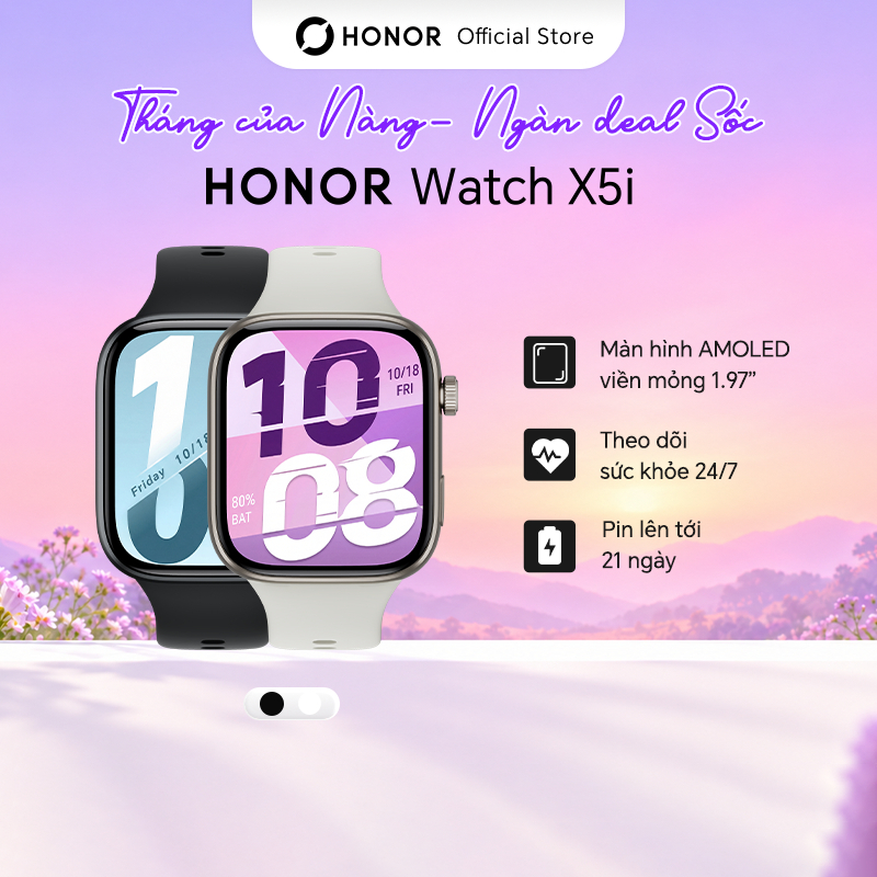 Đồng Hồ Thông Minh Honor Watch X5i | Màn Hình AMOLED 1.97" | Pin Lên Đến 21 Ngày | Bảo Hành 12 Tháng
