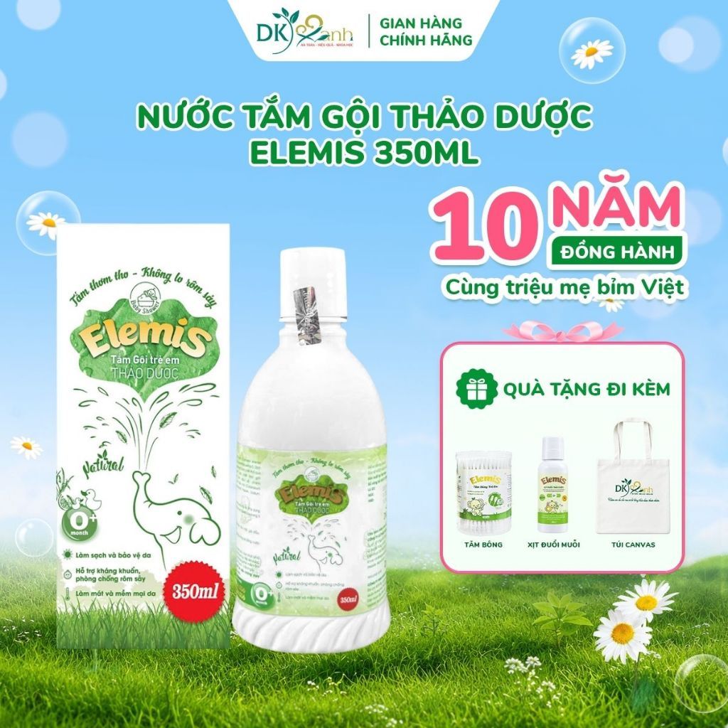 Nước Tắm Gội Thảo Dược Cho Bé Từ Sơ Sinh Elemis Chai 350ml Dược Khoa Xanh Dịu…