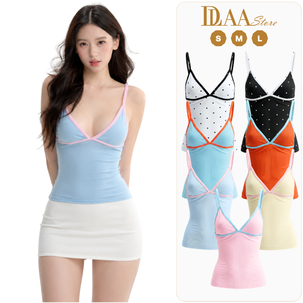 Áo 2 Dây KHÔNG MÚT DaaLaa Store Phối Viền Kiểu Mùa Hè A51585