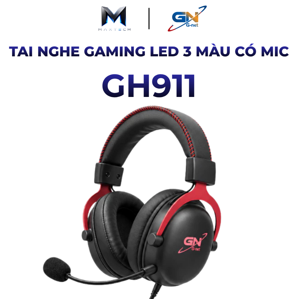 Tai Nghe Chụp Tai Gaming G-Net GH911 Khung Sắt Chắc Chắn Kết Nối Dây USB, Có…