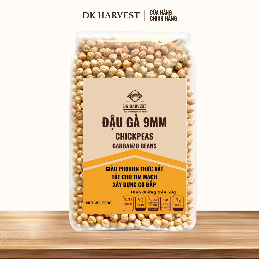 Đậu gà DK HARVEST, protein thực vật cao, Size to 9mm, Chickpeas nở đều, thơm bùi như hạt sen, nhập k