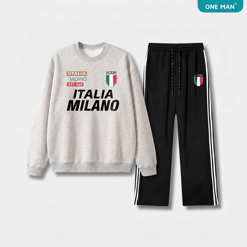 Bộ Sweater Nam Nữ ONE MAN Áo Vải Nỉ 2 Da Cao Cấp Thời Trang Dạo Phố Phối Đồ Đẹp Và Năng Động BSW007