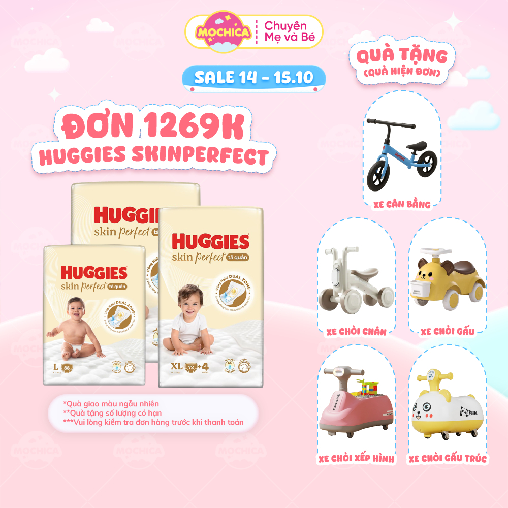Tã dán Huggies Skin Perfect phiên bản mới size NB76/S82, nâng cấp từ Tràm Trà- Mochishop - Mochica