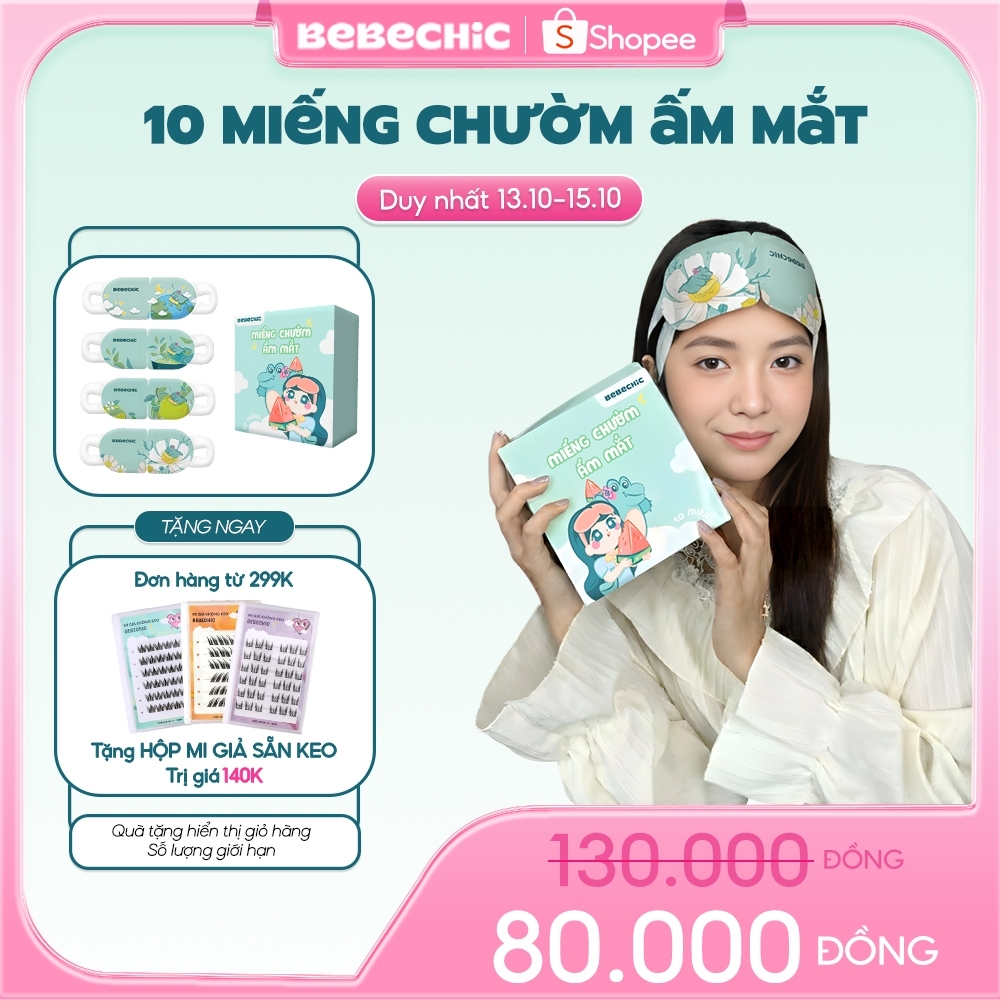 Miếng Chườm Ấm Mắt BEBECHIC Toả Nhiệt Dịu Nhẹ Giúp Thư Giãn, Giảm Mệt Mỏi (Hộp 10 Miếng)